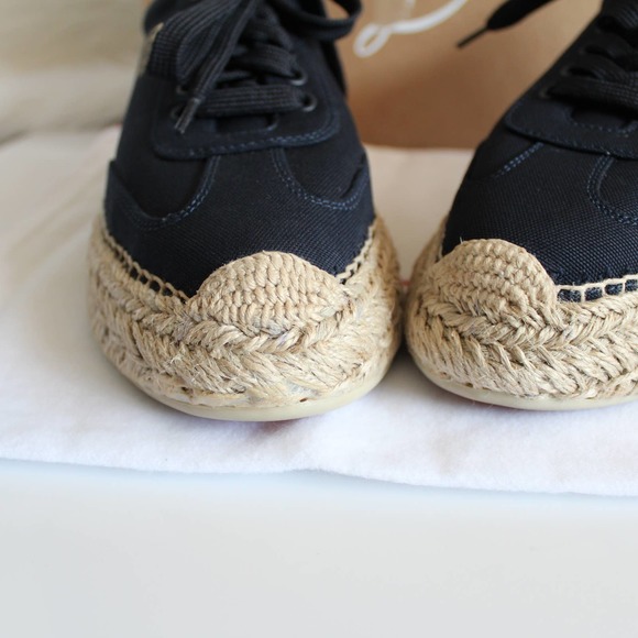 Christian Louboutin Espasneak Navy Canvas Low-Top Espadrille Sneakers - Picture 5 of 16